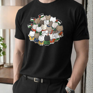 Camiseta Gatos pela Palestina – Gatinhos Kawaii pela Justiç