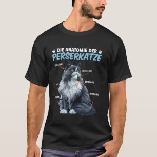 Camiseta Gatos Persas A ANATOMIA DO GATO PERSA Dono de Gato