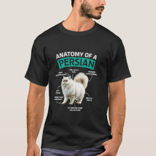 Camiseta Gatos Persas ANATOMIA DE UM GATO PERSA Engraçado P