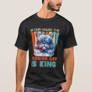 Camiseta Gatos Persas EM NOSSACASA O GATO PERSA É REI 