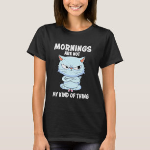 Camiseta Gatos Persas MANHÃS NÃO SÃO MINHA PRAIA Diversão