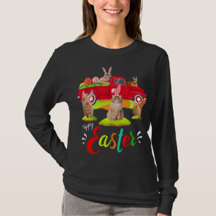 Camiseta Gatos Persianos Bonitos Que Andam Caminhão Vermelh