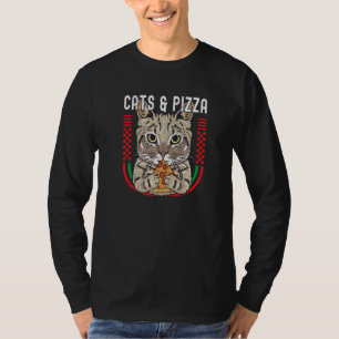 Camiseta Gatos Pizza Gata Gato Gato Pizza Animais Mulheres
