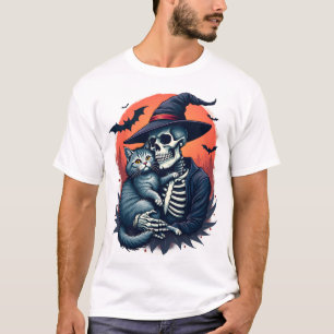 Camiseta Gatos Porque as Pessoas São Assustadoras Caveira d
