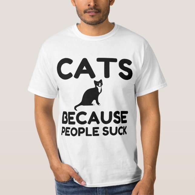 Camiseta Gatos Porque Pessoas Chupam (Frente)