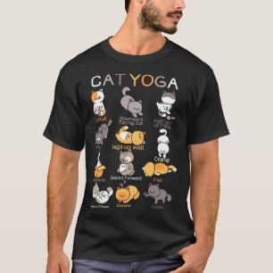 Camiseta Gatos Poses de Yoga Meditação Zen Namaste Gatinho