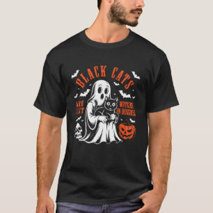 Camiseta Gatos Pretos Assombrados de Halloween são apenas B