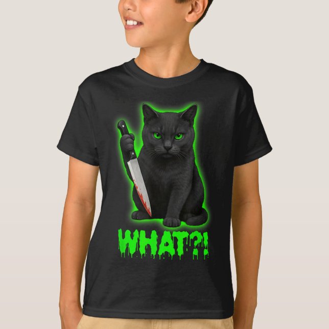 Camiseta Gatos Pretos Assustadores de Halloween Kitty Diver (Frente)