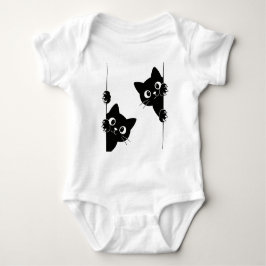 Camiseta Gatos Pretos Fofos Escondidos