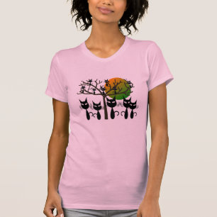 Camiseta Gatos pretos que tomam sobre