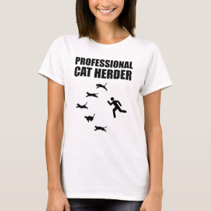 Camiseta Gatos Profissionais De Gato Engraçados