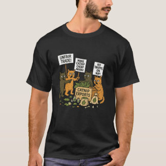 Camiseta Gatos Protestam Contra Tarifas Engraçado Sarcástic