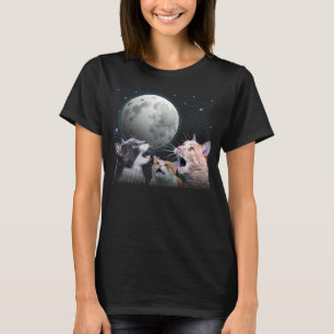 Camiseta Gatos Que Gritam No Espaço Da Lua Na Piada De Gati