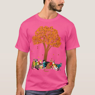 Camiseta Gatos Queda Autumn Leaf Tree Lover Season Fan Cale