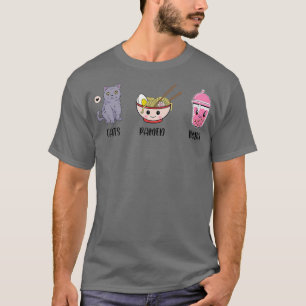 Camiseta Gatos Ramen Boba Tea Lover Tea Drinker Tea Breing