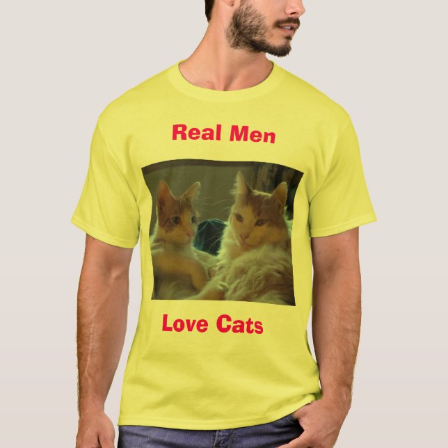Camiseta Gatos reais do amor dos homens (Frente)