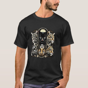 Camiseta Gatos Reflexão Puma Guepardo Tigre Amante de Gatos