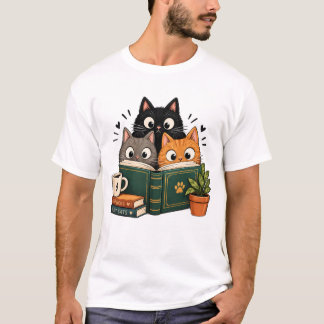 Camiseta Gatos Retro Leitura, Cottagecore Vintage Amante de