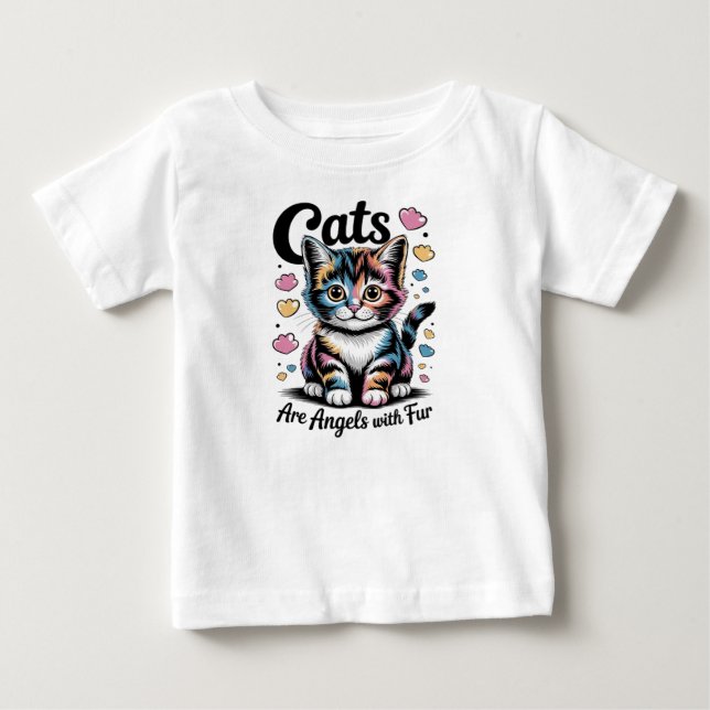Camiseta Gatos são anjos com pelo (Frente)