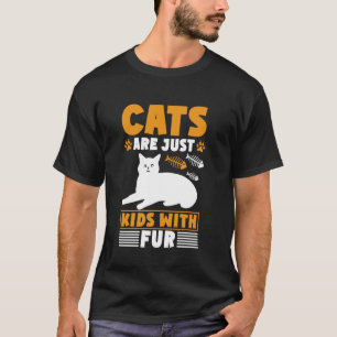 Camiseta Gatos São Apenas Crianças com Avó Gato Peluda