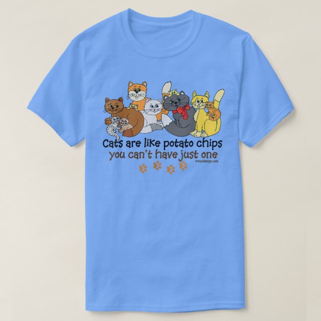 Camiseta Gatos São Como Batatas Engraçadas  (Frente do Design)