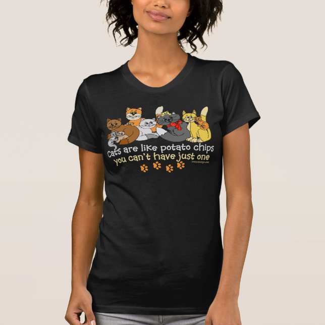 Camiseta Gatos são como batatas fritas (Frente)