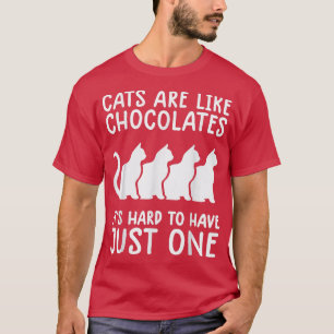 Camiseta gatos são como chocolates amantes de gatos engraça