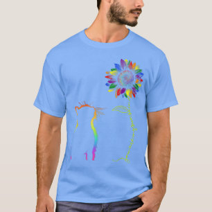 Camiseta Gatos São Meu Gato De Girassol Girassol Arco-Íris