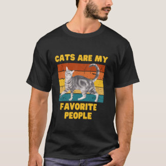 Camiseta Gatos São Minhas Pessoas Favoritas, Estilo Vintage