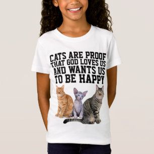 CAMISETA GATOS SÃO PROVA DE QUE DEUS ADORA NÓS, RAPAZES DE