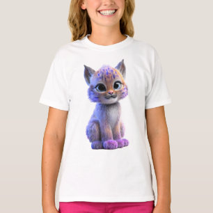 Camiseta Gatos Selvagens Neon Pastel Caprichosos para Crian