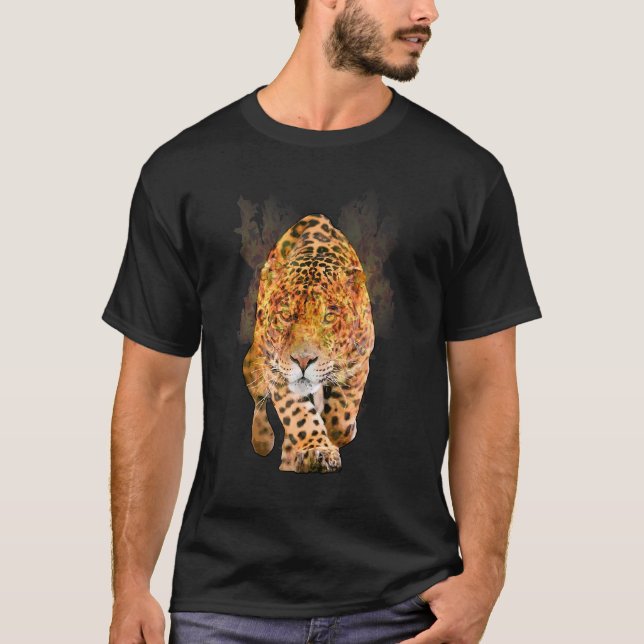 Camiseta Gatos Selvagens Predadores Animais Gatos Jaguar (Frente)