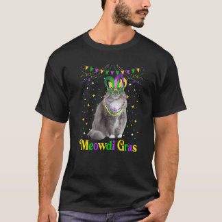 Camiseta Gatos Siberianos Cujos Meowdi Gras Jester Animais