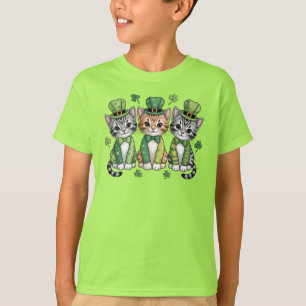 Camiseta Gatos Sortudos do Dia de São Patrício-47474