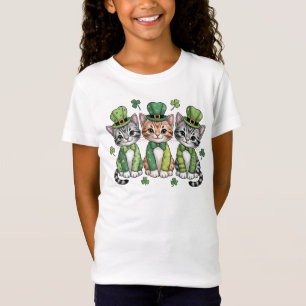 Camiseta Gatos sortudos do dia de São Patrício-47474