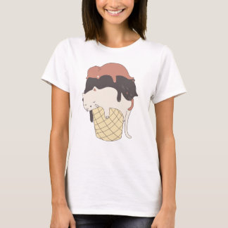 Camiseta Gatos Sorvete Engraçado
