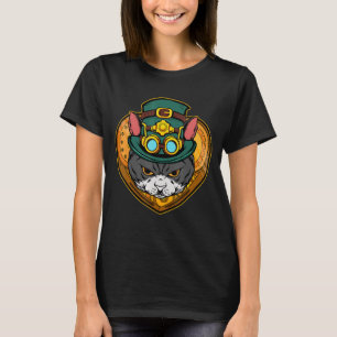 Camiseta Gatos Steampunk Hat Mecânicos Retro-Olhos Steampun