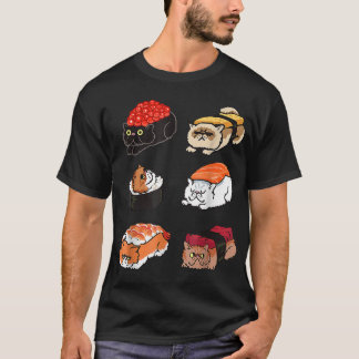 Camiseta Gatos Sushi Kawaii, Gatinhos Sushi Sonolentos_1