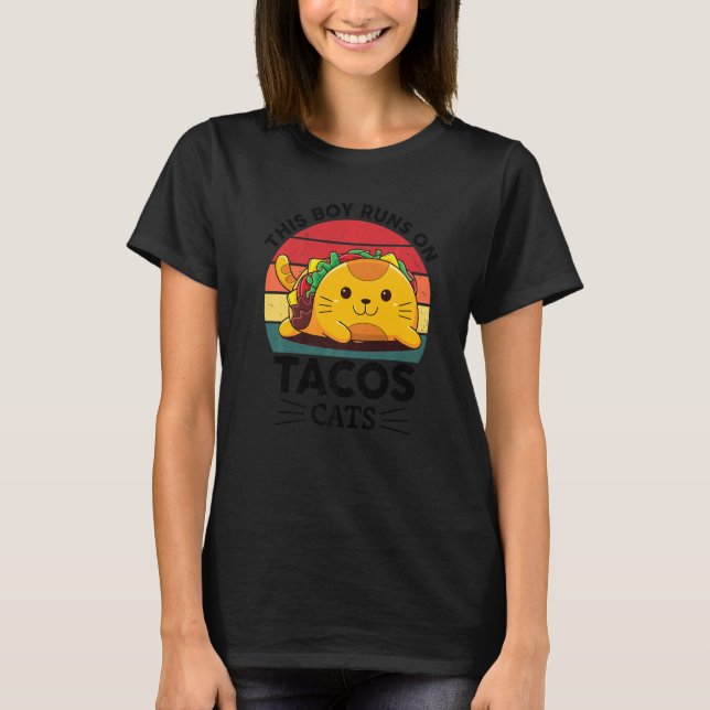 Camiseta Gatos Taco Mexicano TacoCats para Meninos Cinco De (Frente)