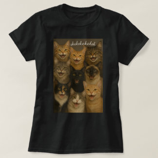 Camiseta Gatos tagarelando, chilreando, ekekek