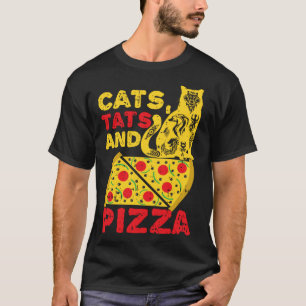 Camiseta Gatos Tatuagens e Pizza