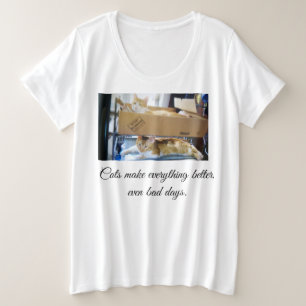 Camiseta Gatos Tornam Tudo Melhor Frente Verso Coração Pata