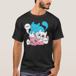 Camiseta Gatos Trans Eles Deles Seus Pronomes Transgênero I