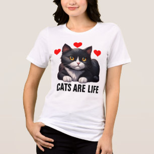 CAMISETA GATOS TUXEDO SÃO CAMISAS-T DE VIDA