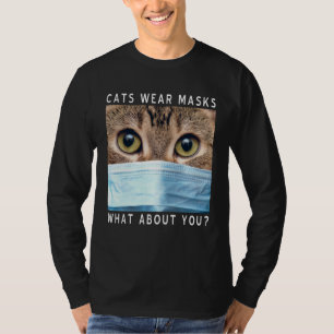 Camiseta Gatos Usam Máscaras E Você Máscara Facial de Gato