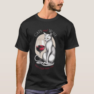 Camiseta Gatos Vinho Faz Tudo Bem Humor Amantes de Animais