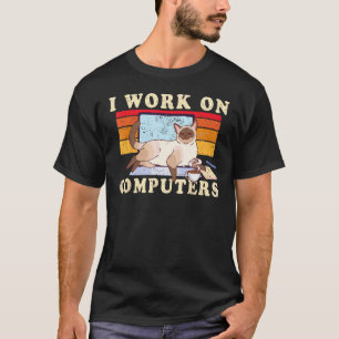Camiseta gatos vintage e informática Kitty para amantes de