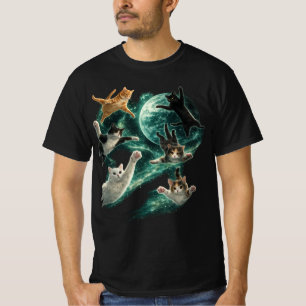 Camiseta Gatos Voando na Galáxia Vintage 90s Galáxia Gato E
