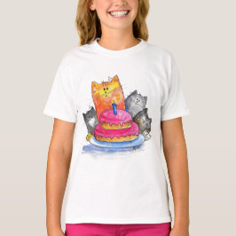 Camiseta Gatos Whimsso com Bolo de Aniversário