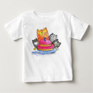Camiseta Gatos Whimsso com Bolo de Aniversário